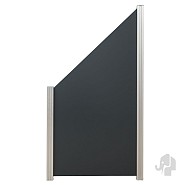 Aluminium composiet tuinscherm schuin 900 x 970/1800mm [donkergrijs]